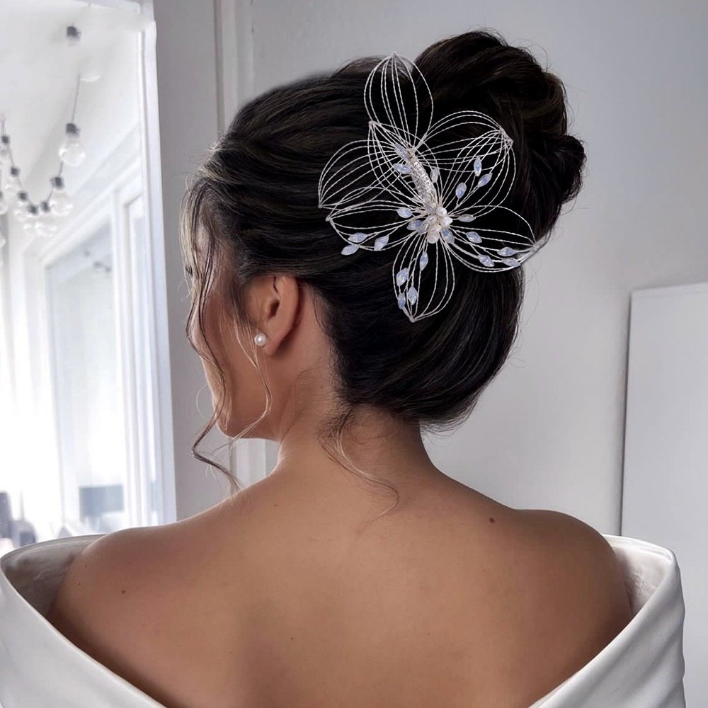 Antique Accessories Bridal Headdress Hollow Leaf Hair Comb - Image 2