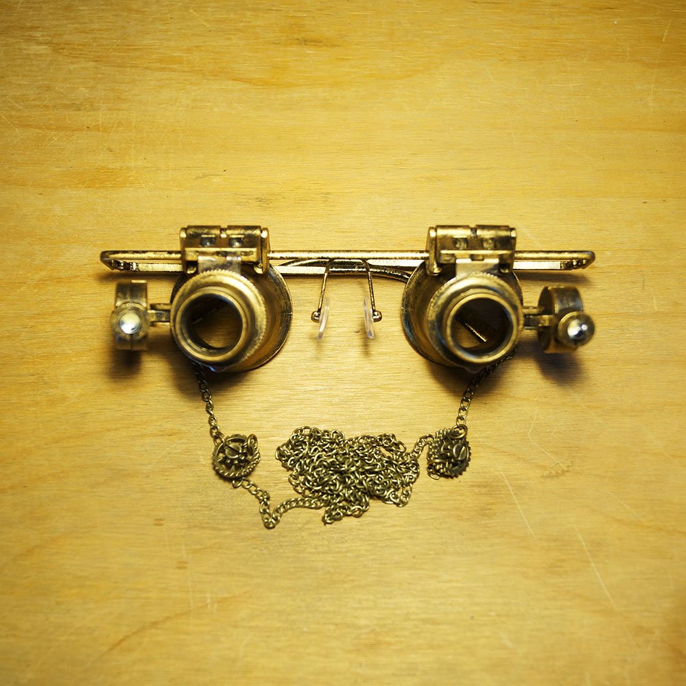 Bronze Retro Microscope Glasses With Light - Image 4