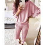 Loose Solid Color Long-Sleeved Casual Suit
