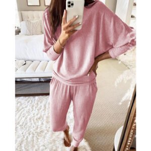 Loose Solid Color Long-Sleeved Casual Suit