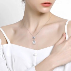 Fluorescent Color Five Pointed Star Crystal Pendant Female Fashion Niche Diy Jewelry Necklace Accessories