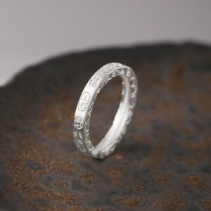 999 Sterling Silver Lucky Ring For Women, New Chinese Style, Fortune Blessing, Good Luck, Adjustable Opening Ring