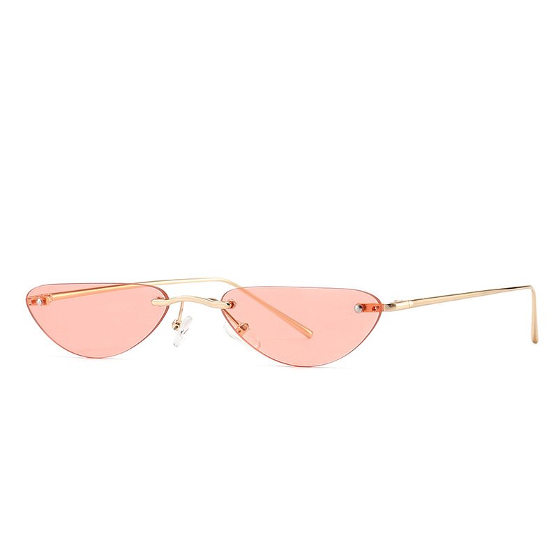 Cat Eye Narrow Sunglasses Modern Retro Temples - Image 6