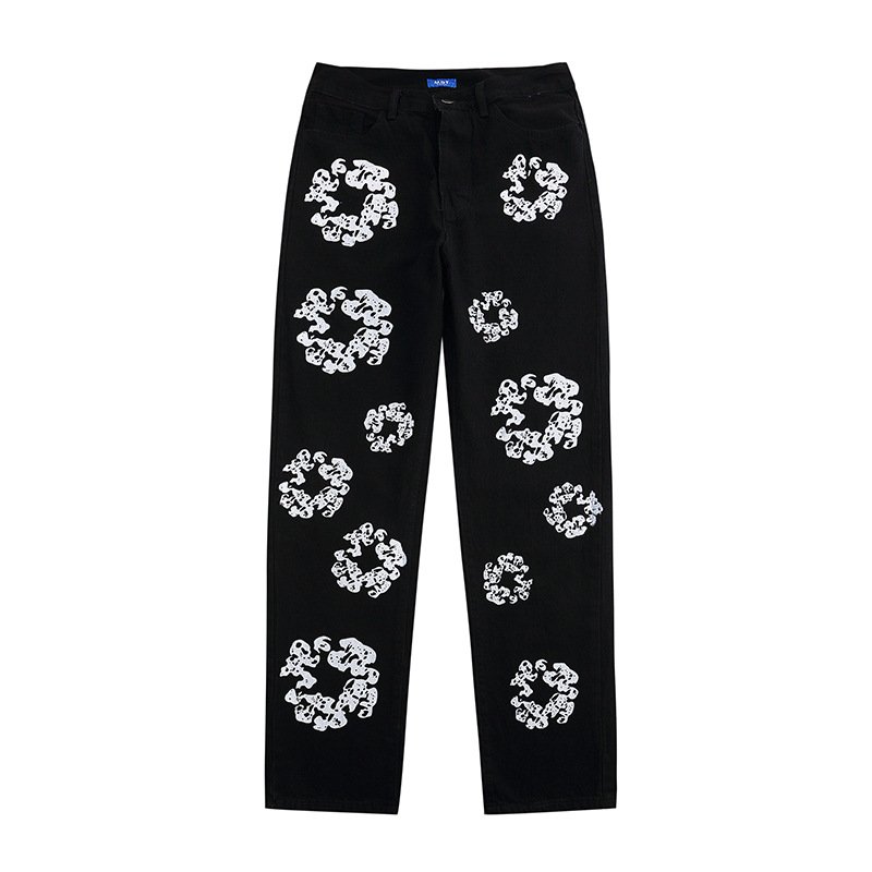 Men's Fashion Loose Casual Full Printed Kapok Jeans - Image 3