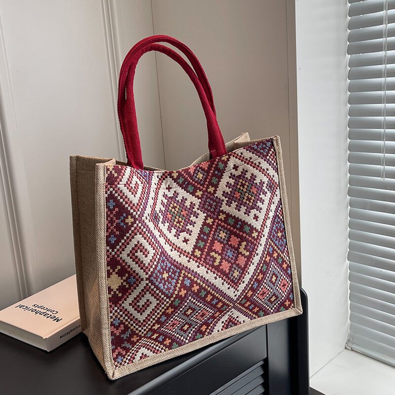 Ethnic Style Shoulder Bag Large Capacity Commuter Totes Women Fashion Shopper Bag For Students - Image 6
