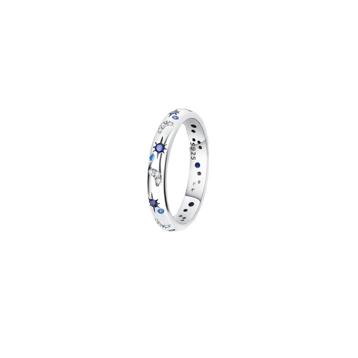 Women's Simple Stylish Moon And The Stars Ring Inlaid With Colorful Zircon - Image 4