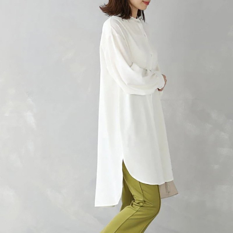 Women's Long-sleeved Shirt Loose Mid-length - Image 2
