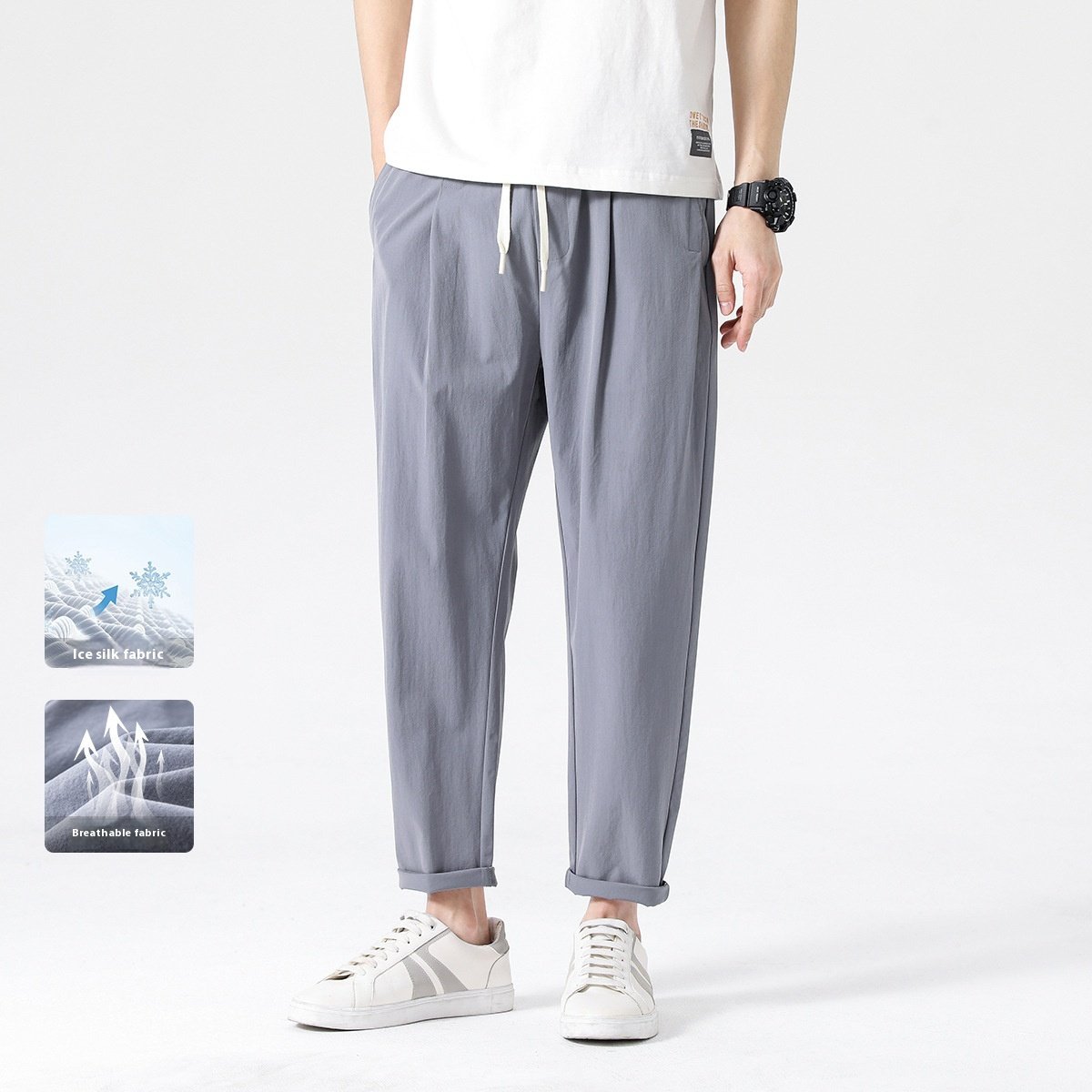 Loose Quick-drying Ice-feeling Breathable Lace Up Casual Pants - Image 2