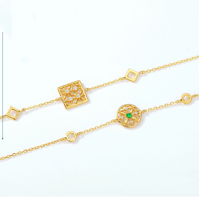 Simple Women's Natural Emerald Bracelet - Image 6