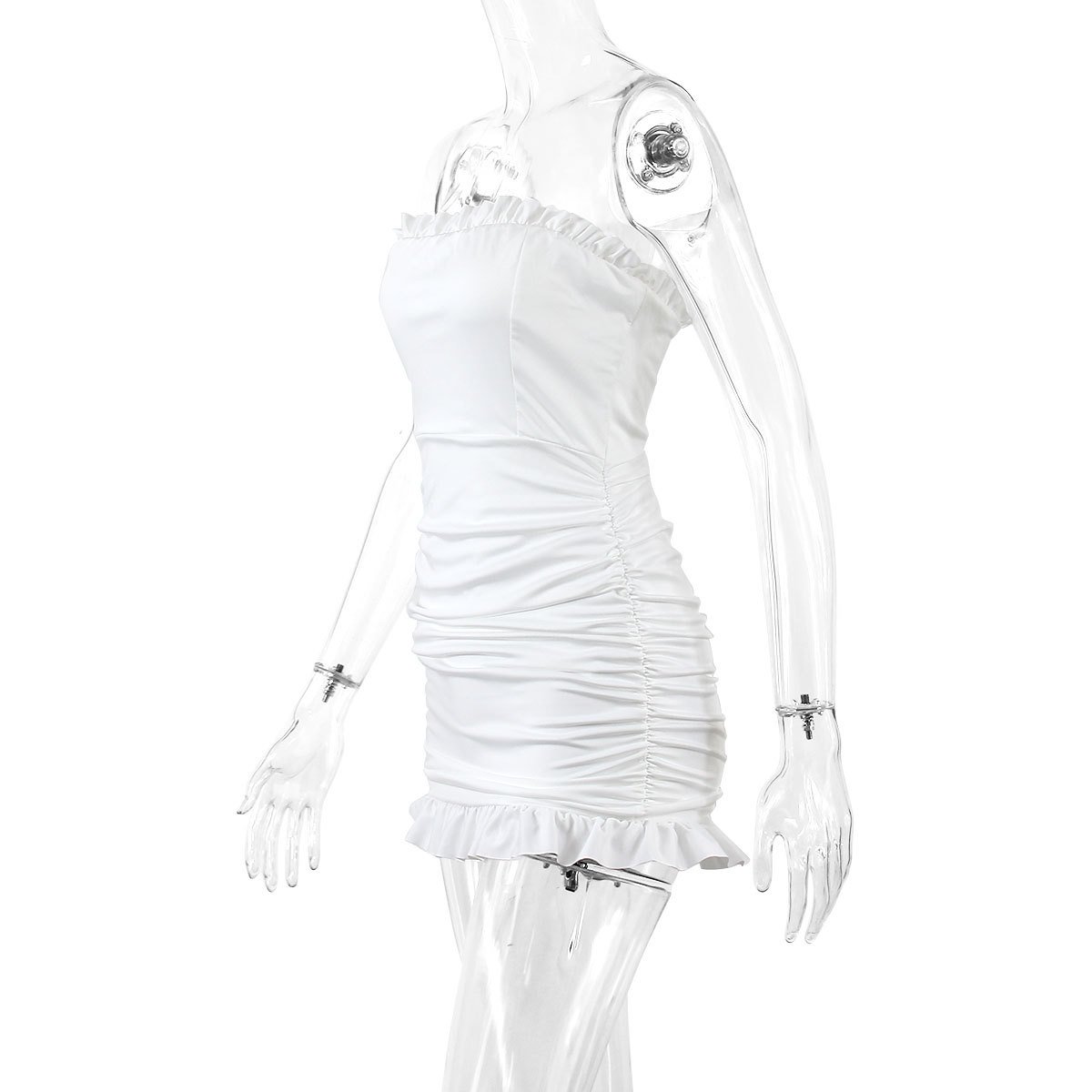 Women's Pleated European And American Summer Wrap Chest Ruffled Hip Dress - Image 7