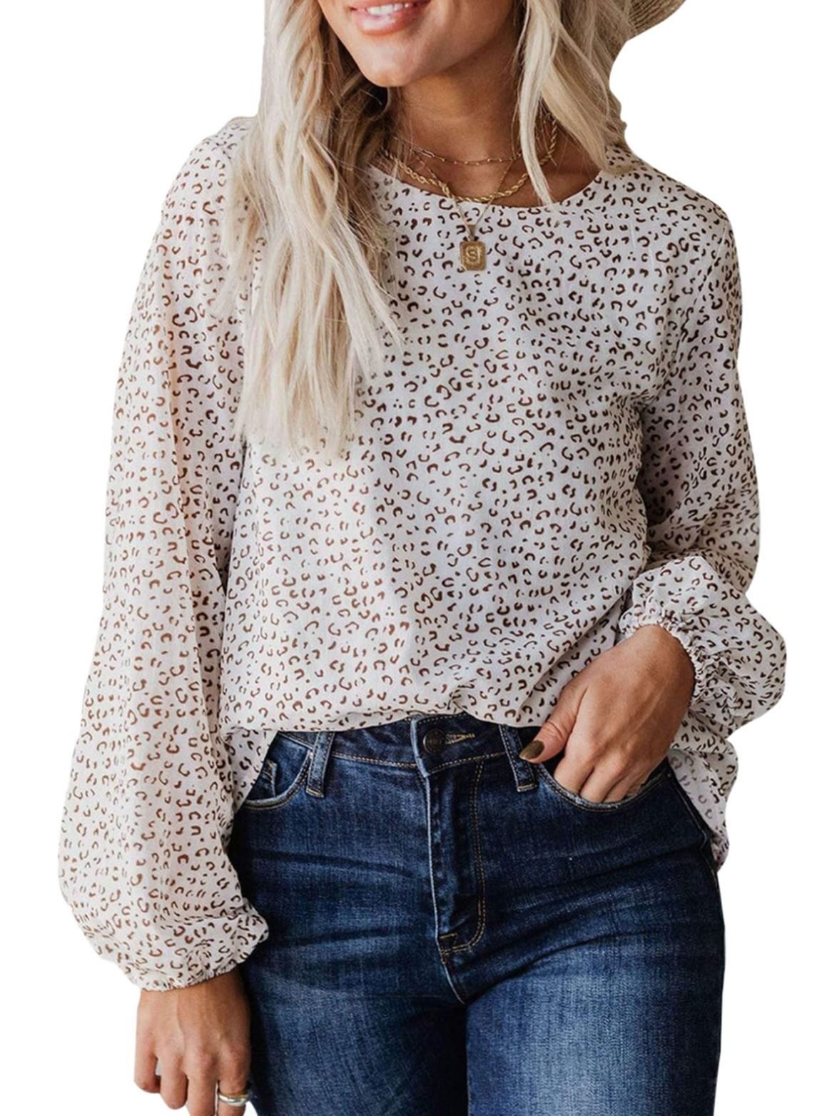Outer Wear Underwear Round Neck Pullover Women's Elegant All-match Loose Chiffon Shirt Women - Image 4