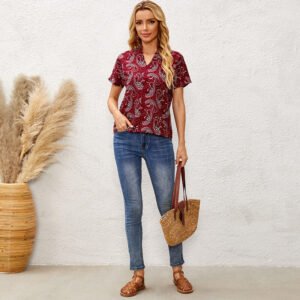 Loose Type See-Through Conventional Sleeve Temperament Commuter Printing Long-Sleeved Pullover Top