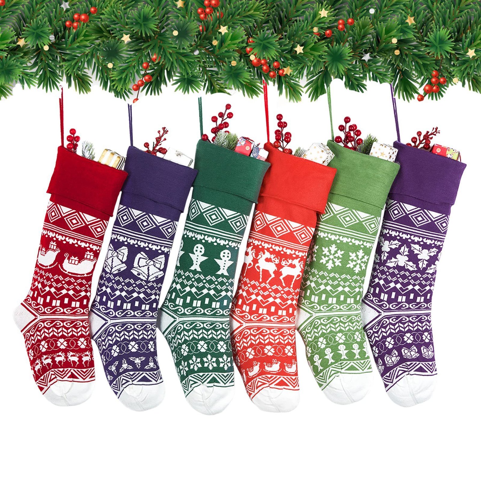 Christmas Socks, Candy, Knitted Bags, Wool - Image 4