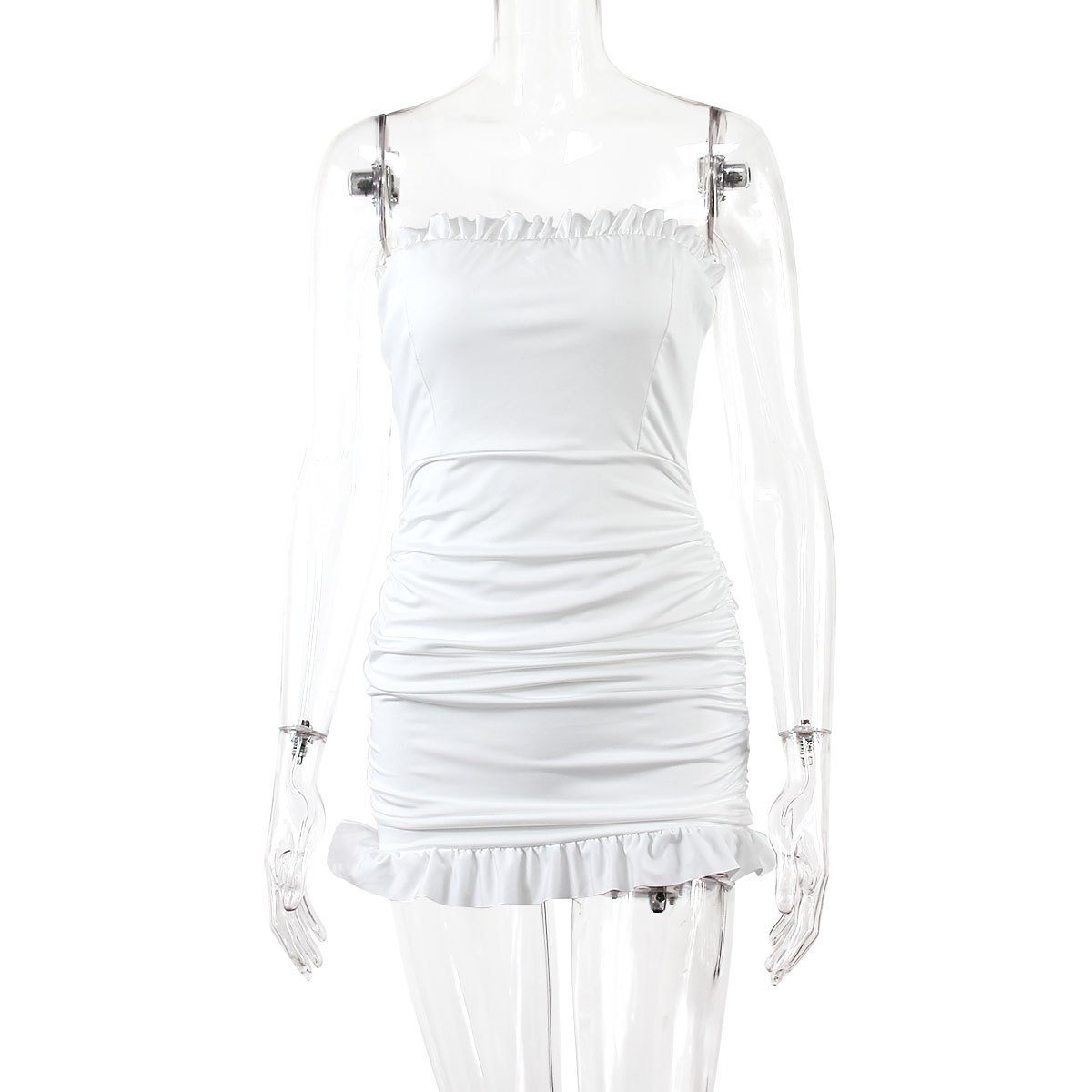 Women's Pleated European And American Summer Wrap Chest Ruffled Hip Dress - Image 6