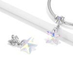 Laser Color Five Pointed Star Crystal Pendant Female Fashion Niche DIY Jewelry Necklace Accessories