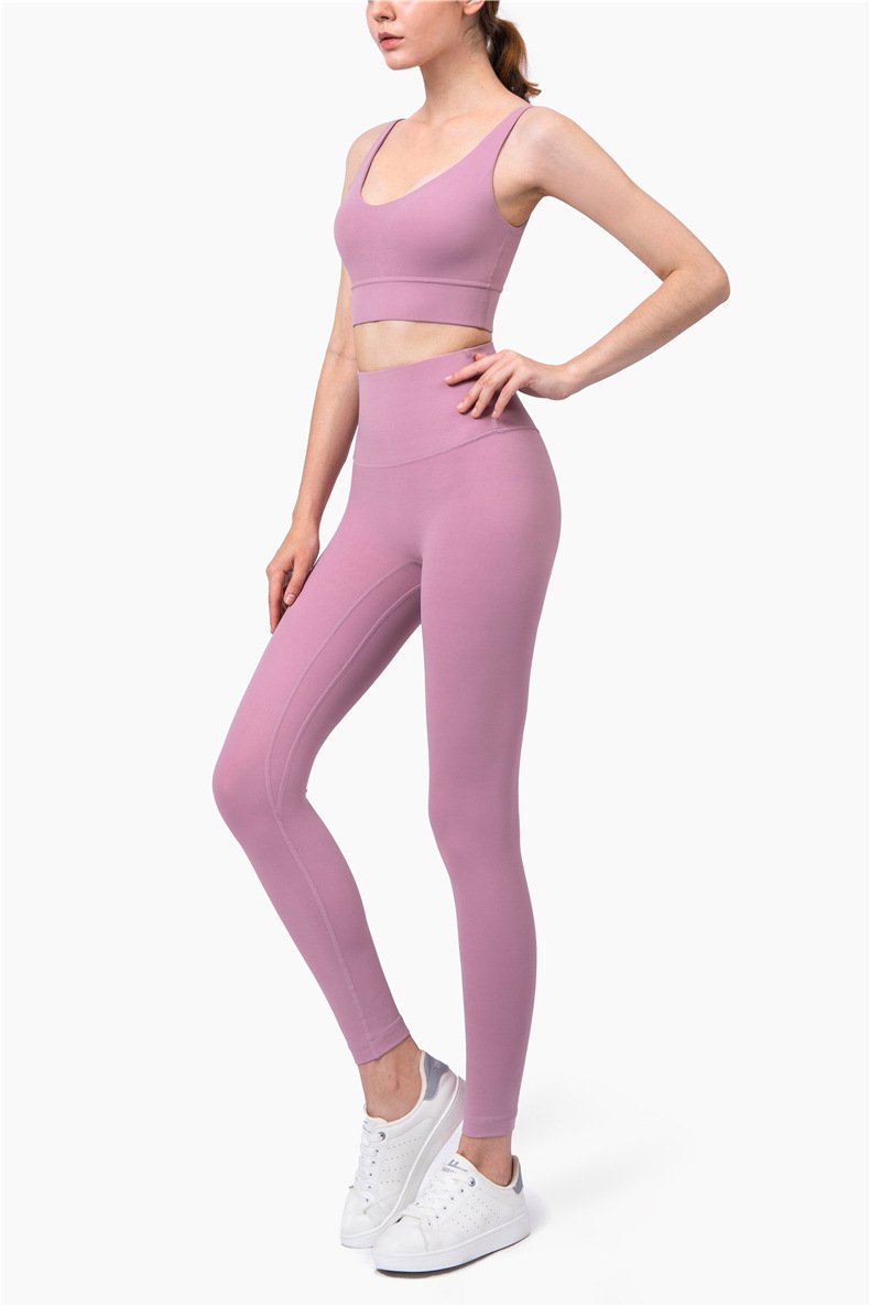High Waist No T Tipped Thin Anti-Rolling Peach Leggings - Image 8