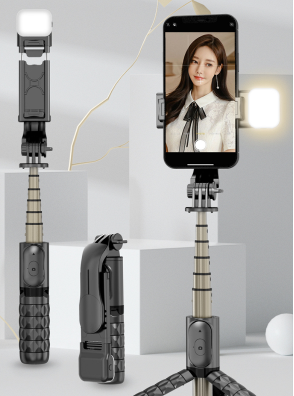 Q10S Lighting Selfie Stick Bluetooth Live All-in-One Multifunctional Portable Tripod - Image 5