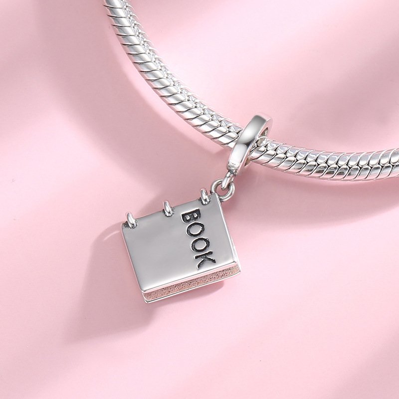 Creative Gramophone Bread Maker Book Beads Pendant S925 Sterling Silver Diy Accessories - Image 2