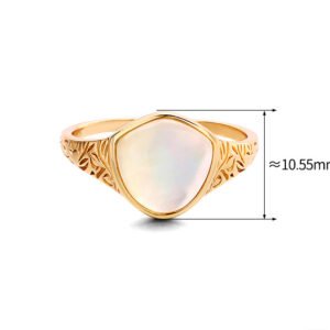 Vintage Carved Personality Shell White Crystal Ring For Women