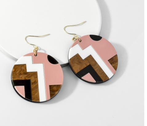 Geometric shape color earrings - Image 7