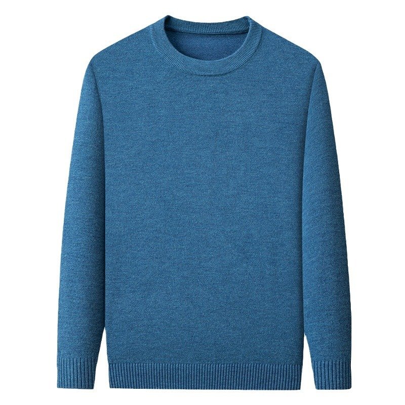 Solid Color Men's Round Neck Long Sleeve Autumn And Winter Leisure Sweater - Image 5