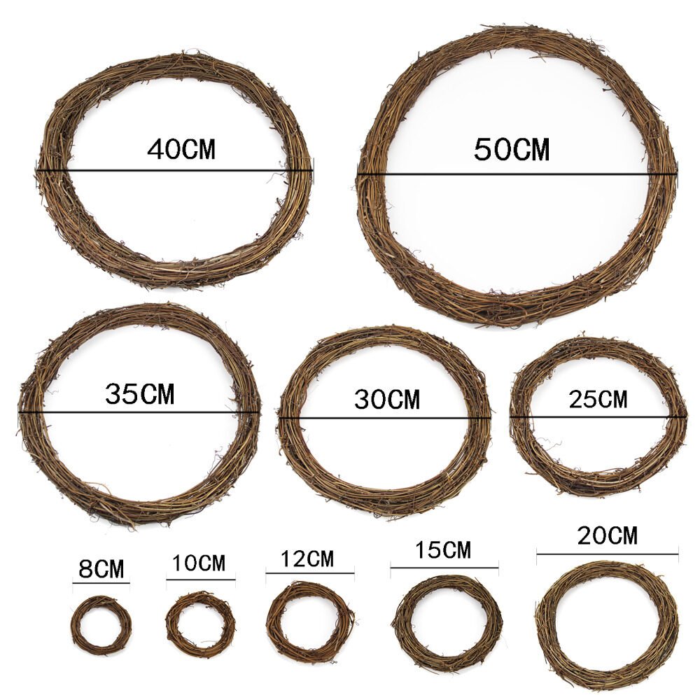 Tufu Rattan Garland Circle Vine Ring Christmas - Image 3