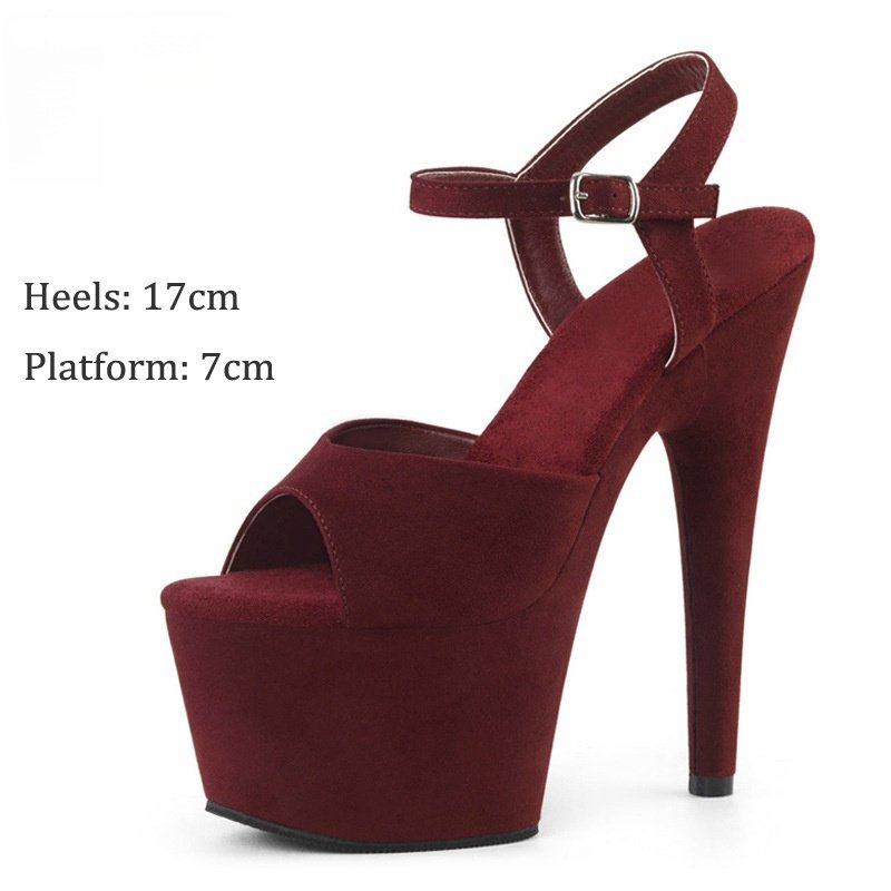 17cm Suede High Heel Sandals Model Catwalk - Image 17