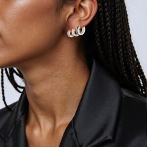 Colorful Circle Simple Stainless Steel Earrings
