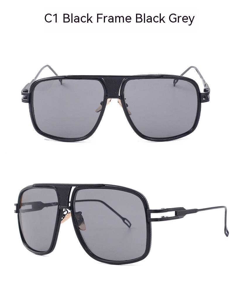 Men's Women's Sunglasses Fashion Vintage With Large Rims Metal Gradient