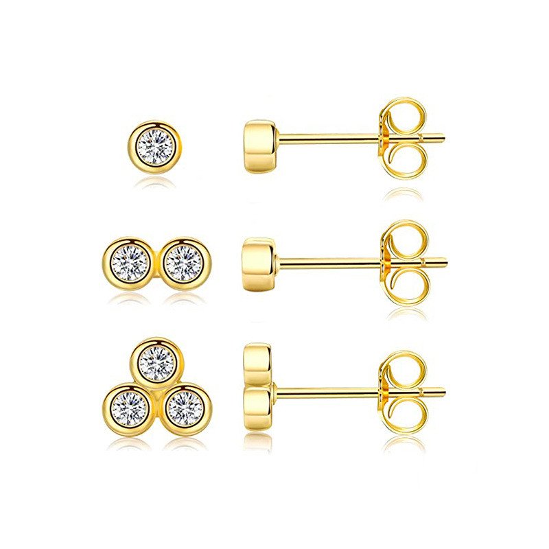 Fashion Pentagram Diamond Stud Earrings - Image 8