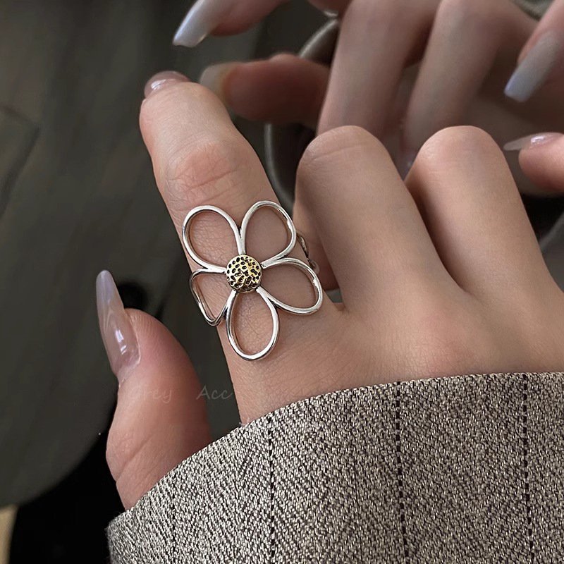 Korean Style 925 Sterling Silver Twisted Chain Ring, Adjustable Open Cuff, Non Tarnish Minimalist Finger Ring - Image 4