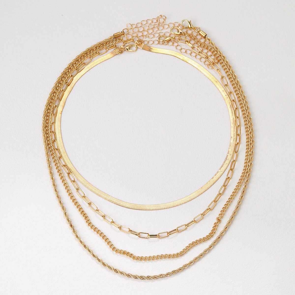 New Multi-layer Stacking Necklace Personality Chain Necklace Hip-hop Europe And The United States Cross-border Twist Chain Necklace Necklace - Image 4