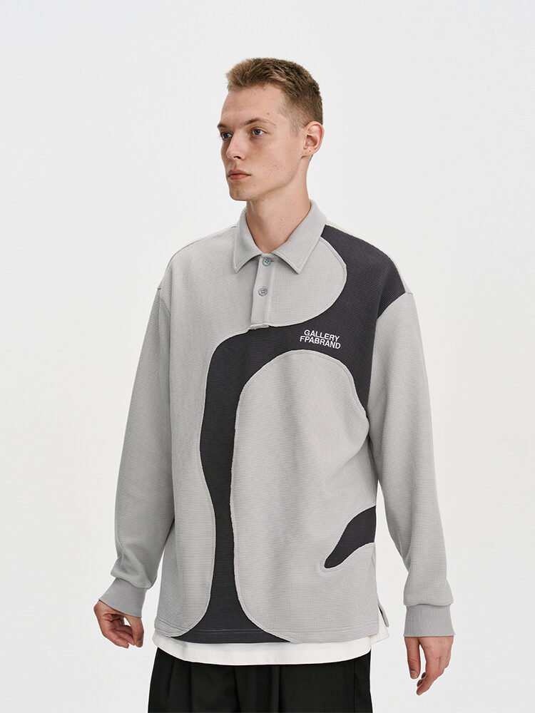 Panel Long-sleeved POLO Contrast And Simple Design - Image 5