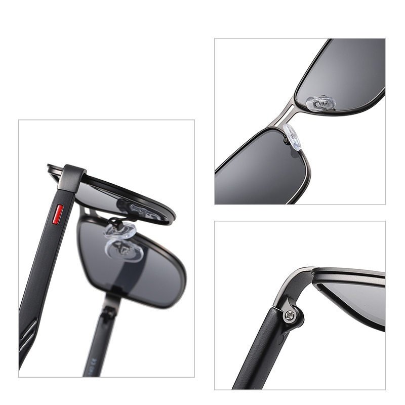 Retro Square Frame Men's Sunglasses - Image 3