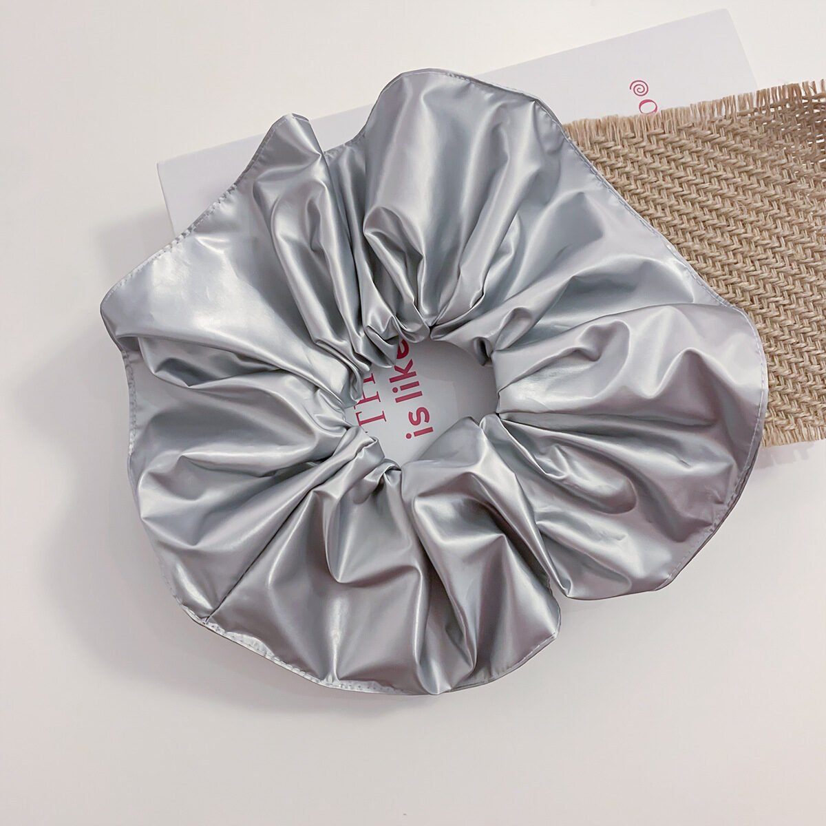 Women's Fashionable All-match Leather Pleated Large Intestine Hair Ring - Image 4