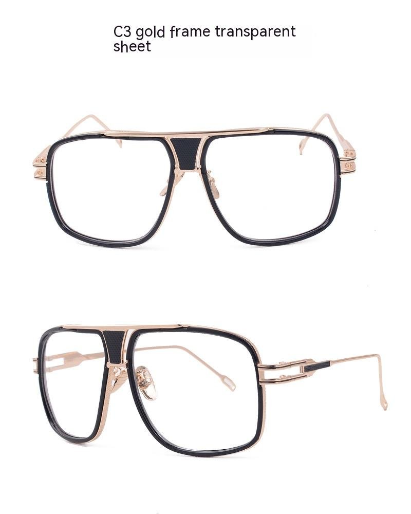 Men's Women's Sunglasses Fashion Vintage With Large Rims Metal Gradient - Image 3