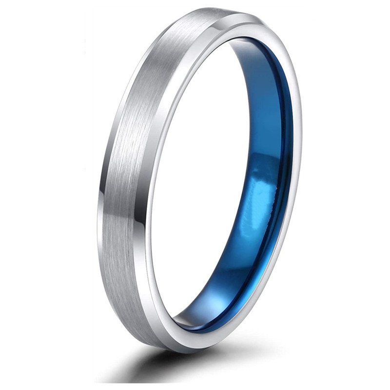 4mm Plus Creative Inner Blue Silver Ring - Image 2