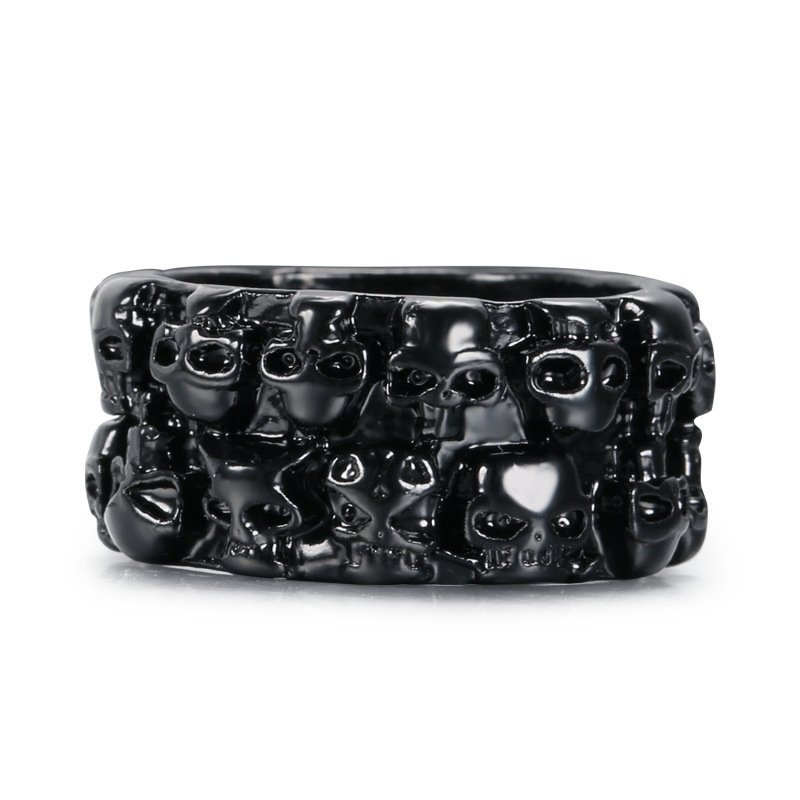 Personalized Surrounding Skull Cool Geometric Ring - Image 3