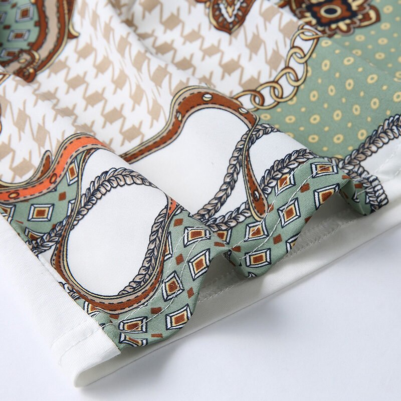 Summer Loose T-Shirt Top Crew Neck Patchwork Chiffon - Image 5