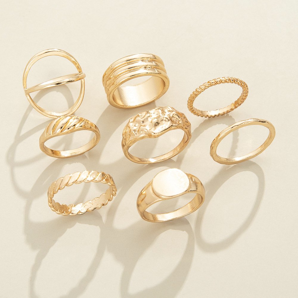 Eight-Piece Metal Joint Ring Temperament Set - Image 4