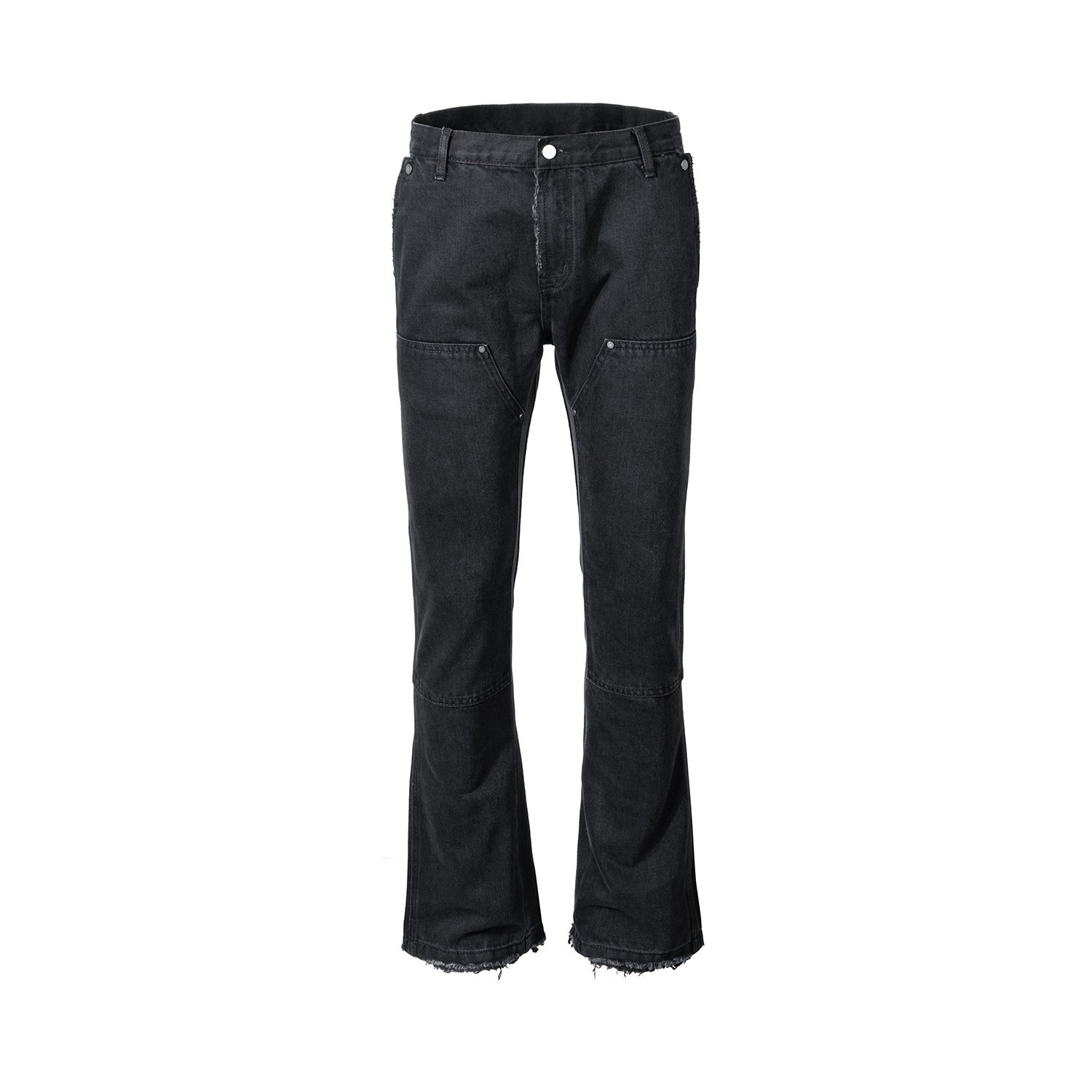 Micro Flared Wide Leg Black Jeans - Image 6