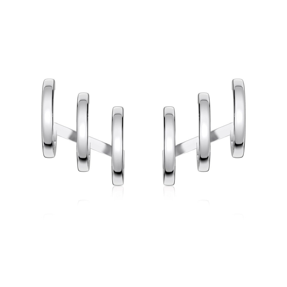 S925 Sterling Silver Multi-layer Line Twin Simple Fashion Design Small Women's Ear Studs - Image 6