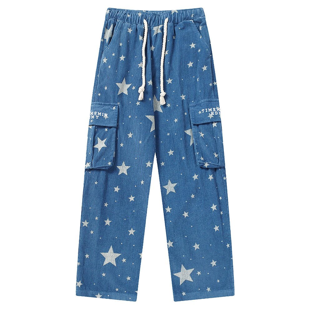 Corduroy Star Full Print Casual Pants - Image 4