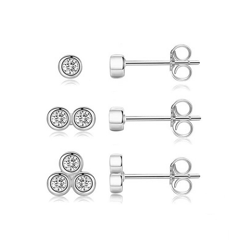 Fashion Pentagram Diamond Stud Earrings - Image 9