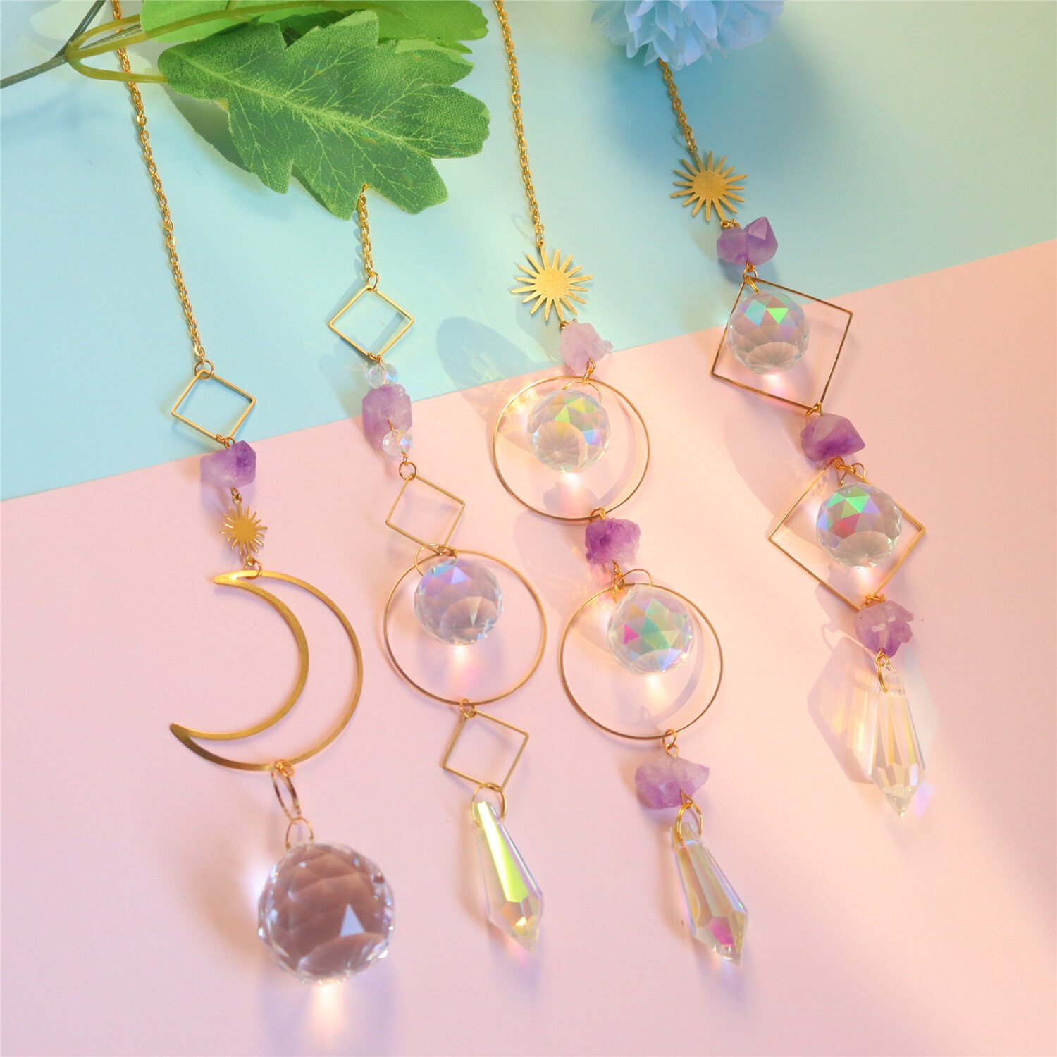 Minted Garden Wind Chinme Crystal Moon - Image 2