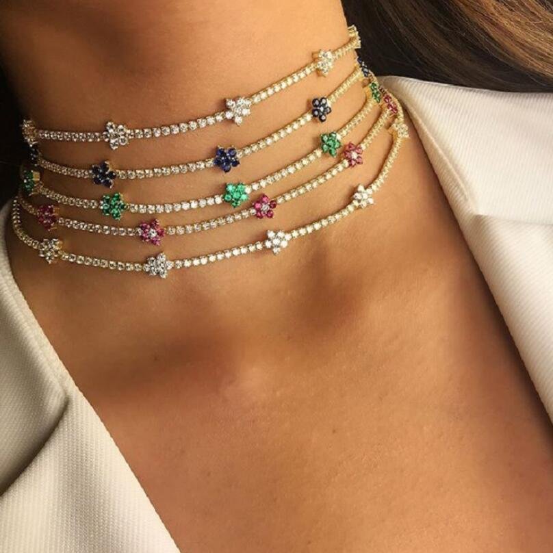 Flower Necklace With Delicate Micro-paved Zircons - Image 2