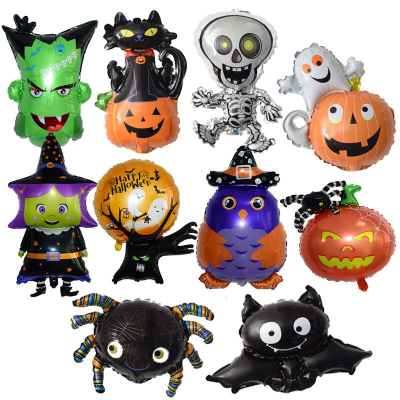 Mini Halloween Balloon Skull Pumpkin Bat Spider Aluminum Film Balloon - Image 3