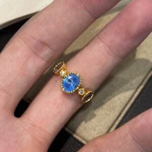 Vintage Sapphire Ring Light Luxury Minority High-end Design Exquisite