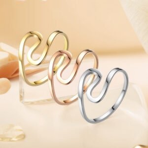S Shaped, Soft And Elegant Stainless Steel Ring