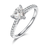 Triangular Moissanite Set With Top-quality Moissanite Luxury And Fashionable Light Luxury Jewelry Silver Ring S925 Silver Electroplated With Platinum